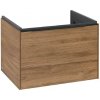 Villeroy & Boch - Umývadlová skrinka, 62x43x48 cm, 1 zásuvka, Oak Kansas/čierna C57501RH