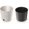 Prosperplast Kvetináč FURU ROUND LOW ECO WOOD s vkladom 25 cm biely