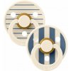 BIBS STUDIO Colour Pin cumlíky z prírodného kaučuku 2ks - veľkosť 2,Ivory Steel Blue Mix