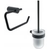 Nimco Bormo - Súprava doplnkov pre toaletu, sklo/matná čierna BRC set-94WN-90