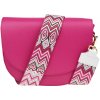 NovaKabelka.sk Ramona Fuxia s prídavným popruhom II kožená talianska crossbody kabelka ružová