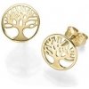 Náušnice zo žltého zlata Strom života