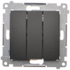 Kontaktní simon Simon 54 Triple Tlačítko (modul) 10AX 250V Black Mat Dp31.01/49