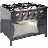 EGAZ Gastronomický plynový sporák 4 horáky s elektrickou rúrou, 900x700x850 mm, 27,3 kW | EGAZ, TG-4724 / PKE-1