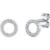 Silvego Strieborné náušnice kôstky kruhy Agnii s Brilliance Zirconia 7 mm ZT182508E