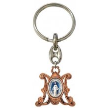 Prívesok na kľúče Panna Mária Zázračná medaila drevená PC70