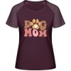 MyMate Predĺžené Tričko MY120 - Dizajn Psia mama s labkou - Burgundy / Heather Burgundy - L - Dámske
