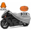 Plachta na motorku 300D S BOX GLASS 203x83x184cm s výrezom na kufor a plexi štít