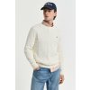 SVETER GANT COTTON CABLE C-NECK CREAM