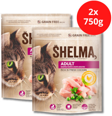 SHELMA Adult s čerstvým kuracím mäsom 2 x 750 g