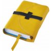 Obal na knihu kožený se sponou Žlutý