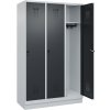 Šatňová skriňa C+P Cabo-Plus, 3 oddelenia, 1200 x 500 x 1950 mm, čierno-sivá, s podstavcom