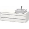 Duravit Ketho Umývadlová skrinka 50x140x55 cm, pravá, 4 zásuvky, lesklá biela KT6657R2222