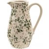 Clayre & Eef Keramický dekoračný džbán so zelenými kvetmi Ganni green M - 20*14*25 cm - Clayre & Eef