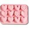 Silikónová forma na vonné vosky – 12 ks srdiečka mix