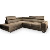 Rohová rozkladacia sedačka s úložným priestorom Nola - hnedá Strana: Ľavá