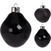 Vianočná ozdoba sklenená 60 mm, čierna - sada 3 ks