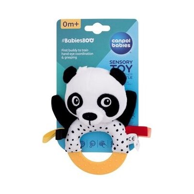 Canpol babies Senzorická hračka s hryzátkom a hrkálkou Boo Panda