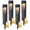4x SOLÁRNA LED LAMPA STĹPIK ZÁHRADNÝ ZAPICHOVACÍ SO SNÍMAČOM SÚMRAKU KOLÍK