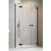 RADAWAY ESSENZA BLACK PDD 80cm pravé dvere do kombinácie / sprchový kút štvrťkruhový, profil čierny, sklo číre, 1385002-54-01R