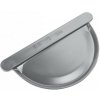 Čelo žľabové polkruhové pozink KJG - farebný - RAL 7037 Prachovo šedá - 333 mm (šírka žľabu 153 mm)