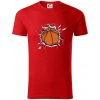 Basketbal lopta v triku - Tričko z organickej bavlny - 2XL ( Červená )