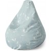 Sablio Sedací vak Pear Biele lístky - 140 x 100 x 25 cm