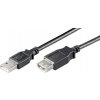 Kábel USB 2.0 A-A M/F 5m, High Speed, predlžovací, čierny, LC