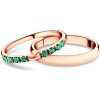 Svadobné obrúčky The Journey: ružové zlato, smaragd, polkruhové, 2 mm a 3 mm - OBR-TJ-SZM-R SAVICKI