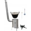 Home Cook kotol na guláš a zabíjačku smalt 100 L (1,2 mm), Home Cook nerezová kotlina 60 cm LUX, Home Cook pokrievka drevo, KEMPER plynový horák liatina (varič) 7 kW PB, vareška 80 cm SMREK, naberačka