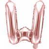 PartyDeco Fóliový balón Mini - Písmeno W 35 cm ružovo-zlatý