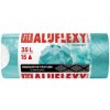ALUFIX Vrecia na odpadky zaťahovacie LDPE parfumované 35 l 15 ks 20µm Aluflexy tyrkysové