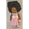 Betty černoška - černé kudrnaté vlasy v růžových šatech od firmy Lamagik ze Španělska (španělská panenka - 30 cm)