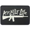 WARAGOD Nášivka 3D Assault Life čierna 7.5x5cm