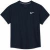 Chlapčenské tričká Nike Court Dri-Fit Victory Short Sleeve Top - obsidian/obsidian/white - Čierny (XS)