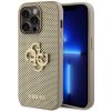 Obal / kryt na Apple iPhone 15 Pro zlaté - Guess PU Perforované 4G
