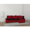 Rohová rozkladacia sedačka PARIS čierno-červená