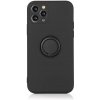 SES Silikónový ochranný obal s držiakom na prst pre Apple iPhone 11 - čierny 10989