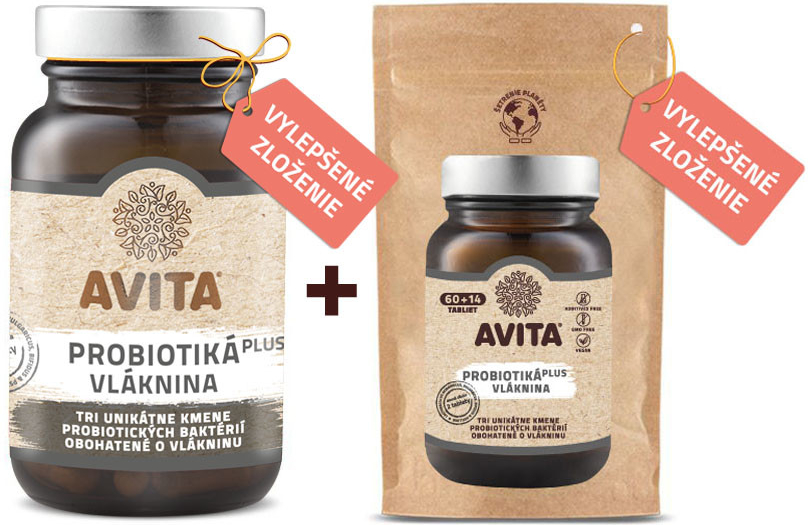 Avita International Probiotika plus Vláknina 60 tabliet