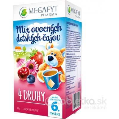 MEGAFYT MIX ovocných detských čajov 4 DRUHY 20x2 g (40 g)