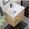 BATH DELUXE | Kúpeľňová skrinka s umývadlom KENWOOD 61 cm dub/biela | BT0096+BT0127