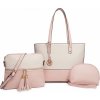 3-dielna súprava tašiek - shopperka, crossbody kabelka a kozmetička Miss Lulu Valeria - ružová