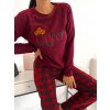 Dámske teplé pyžamo Queen - bordové Veľkosť: XXL