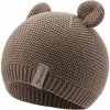 STERNTALER Čiapka pletená GOTS bavlnená s uškami hnedá uni veľ. 45 cm - 6-9 m