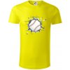 Baseball lopta v triku - Tričko z organickej bavlny - M ( Citrónová )