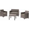 KETER EMMA 2 SEATER SOFA SET SMOOTH ARMS WITH CLASSIC TABLE cappuccino/piesková