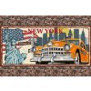 DIMEX | Vliesové fototapety na stenu New York Vintage MS-5-2072 | 375 x 250 cm | červená, žltá, šedá + Vliesová fototapeta na stenu DIMEX New York Vintage MS52072 v rozmere 375 x 250 cm