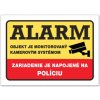 Tabuľa alarm napojený na políciu 21 x 14,8 cm hliníkový kompozit
