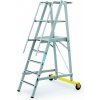 Zarges Hliníkový skladací plošinový rebrík, 5 priečok, výška plošiny 1,3 m