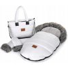 Zimný set HappyBee Trinity White - fusak, rukavice, taška